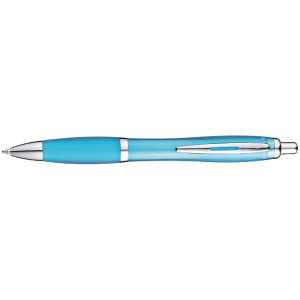 Transparent ball pen with rubber grip - Reklamnepredmety