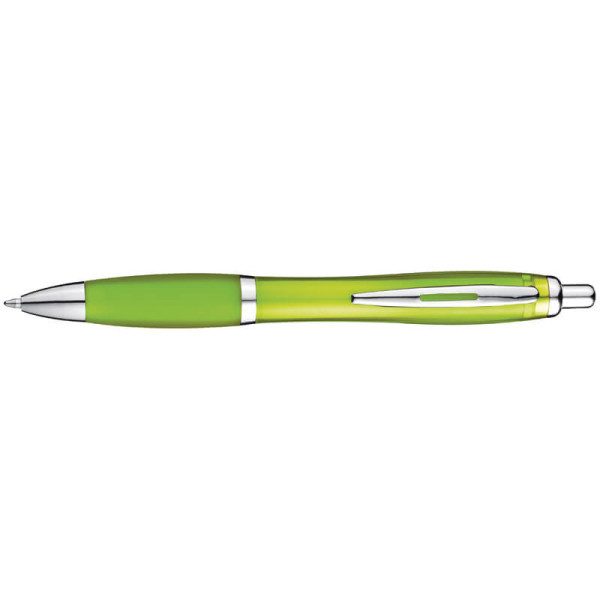 Transparent ball pen with rubber grip