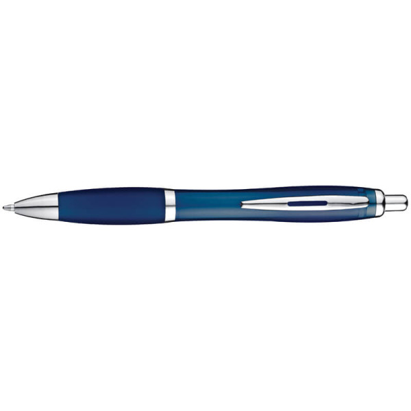 Transparent ball pen with rubber grip