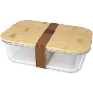 Sklenená obedová krabička s bambusovým viečkom Roby - Reklamnepredmety