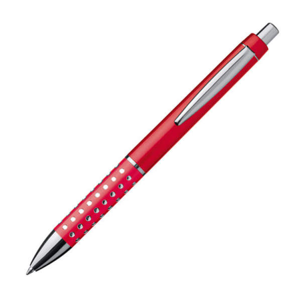 Plastic ball pen with sparkling dot grip zone