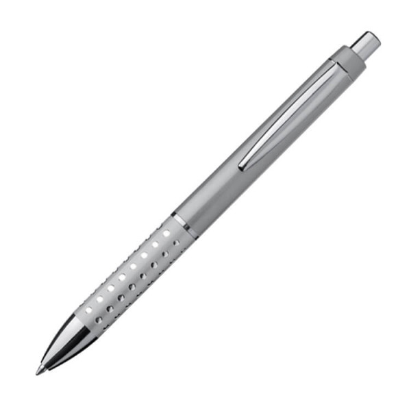 Plastic ball pen with sparkling dot grip zone