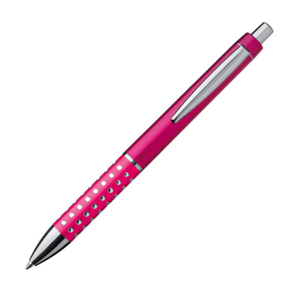 Plastic ball pen with sparkling dot grip zone