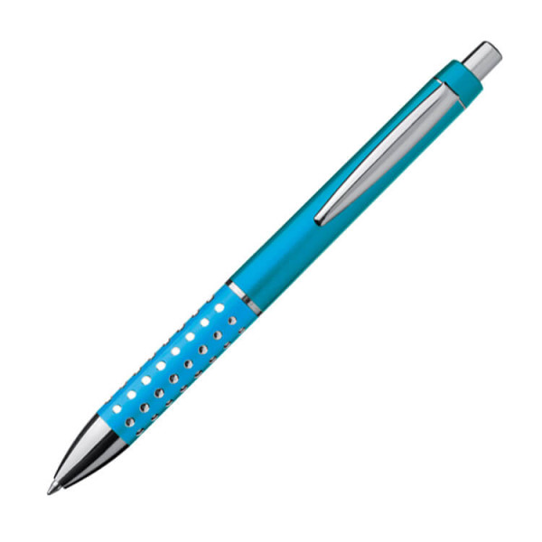 Plastic ball pen with sparkling dot grip zone