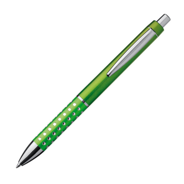 Plastic ball pen with sparkling dot grip zone