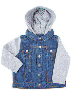 Denim Jacket With Fleece Hood And Sleeves - Reklamnepredmety