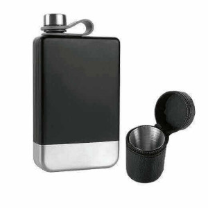 Liqueur flask, cups  and  funnel  SCHWARZWOLF TAHAT - Reklamnepredmety