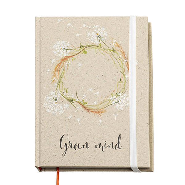 Grass paper hard cover notebook