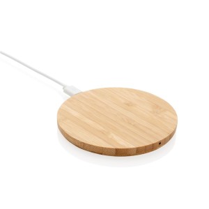 FSC® certified bamboo 5W wireless charger round - Reklamnepredmety