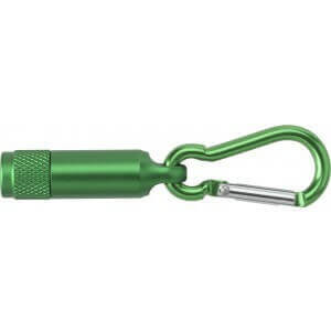 Aluminium mini torch with carabiner - Reklamnepredmety