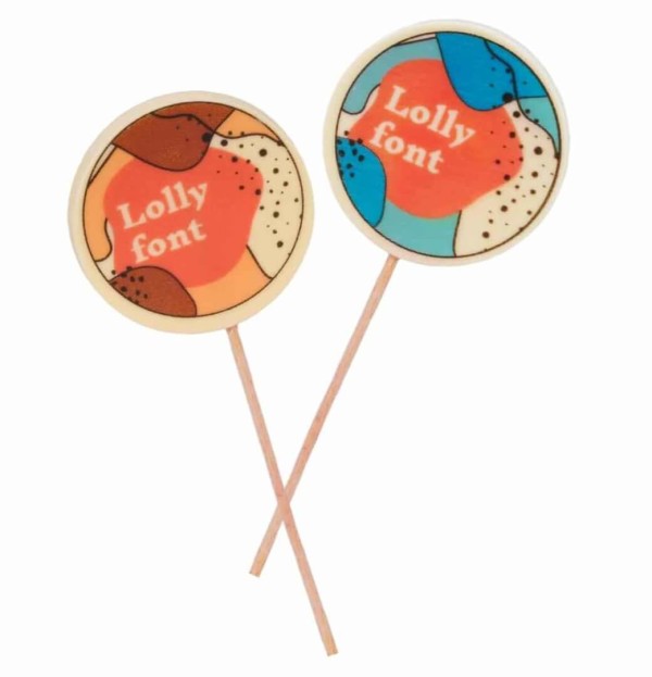 Squeezable white chocolate lollipop