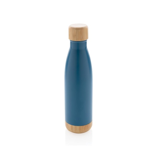 Vacuum stainless steel bottle with bamboo lid and bottom