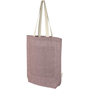 Nákupná taška s gramážou 150 g/m² z recyklovanej bavlny s predným vreckom s objemom 9 litrov Pheebs - Reklamnepredmety
