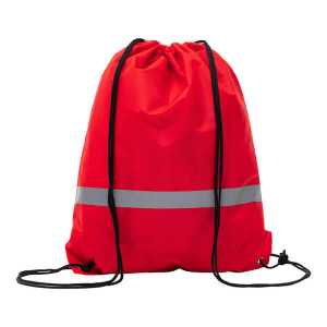 PROMO REFLECT retractable backpack with reflective strap, red - Reklamnepredmety