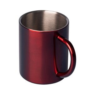 STALWART 240 ml stainless steel mug, red - Reklamnepredmety