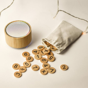 COUNT-ME-IN math wooden set, beige - Reklamnepredmety