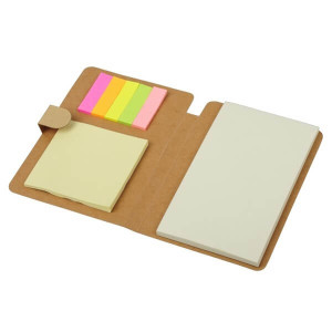 BLAND set of sticky notes and notebook, beige - Reklamnepredmety