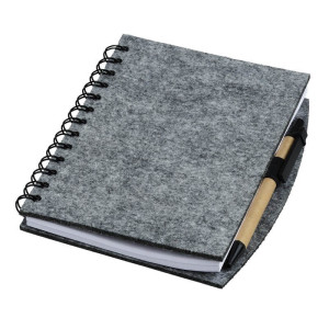 ECO SENSE felt notebook,  grey - Reklamnepredmety