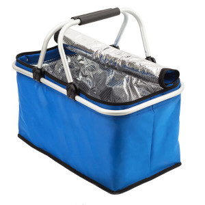 HURON insulated picnic basket, grey - Reklamnepredmety
