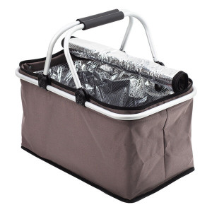 HURON insulated picnic basket, grey - Reklamnepredmety