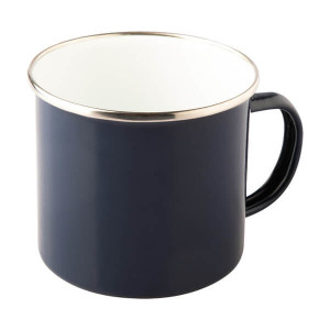 OLDSCHOOL 500 ml enamel mug mug, dark blue - Reklamnepredmety