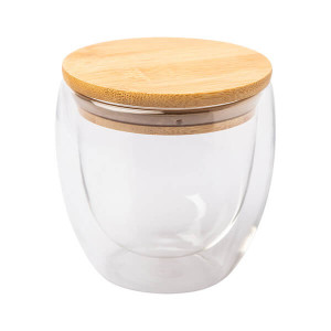 ARBELA 300 ml glass mug, brown - Reklamnepredmety
