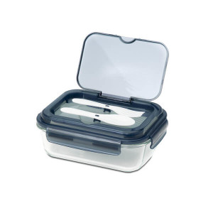 LAGOS glass lunch box with cutlery 1 000 ml - Reklamnepredmety