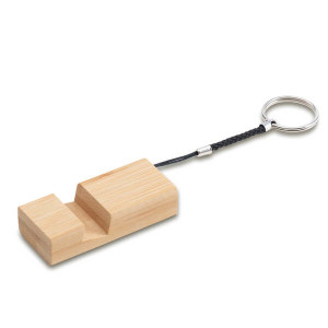 KEYHOLD bamboo keyring with phone stand - Reklamnepredmety