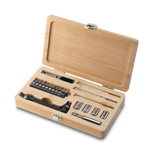 PATTAYA tool set in a bamboo box - Reklamnepredmety