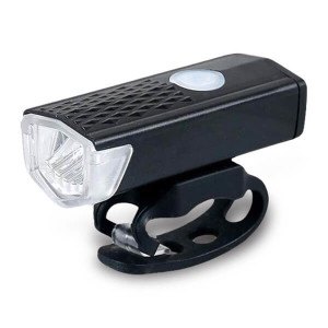 REBIKE USB rechargeable bicycle flashlight, black - Reklamnepredmety