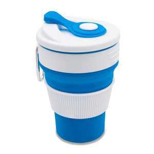 FLEXI folding silicone mug 350 ml, black - Reklamnepredmety