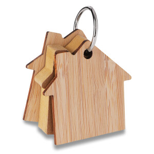 HOMELAND bamboo keychain with memo cards - Reklamnepredmety