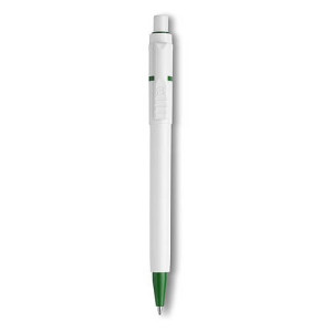 BEXER Plastové kuličkové pero značky Stilolinea s bílým tělem a barevnými detaily, modrá náplň - Reklamnepredmety