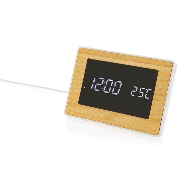 Utah RCS recycled plastic and FSC bamboo LED clock