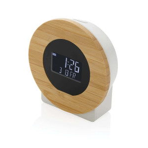 Utah RCS rplastic and FSC® bamboo LCD desk clock - Reklamnepredmety