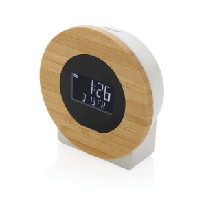Utah RCS rplastic and FSC® bamboo LCD desk clock - Reklamnepredmety