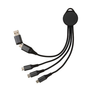 Terra RCS recycled aluminum 6-in-1 charging cable - Reklamnepredmety