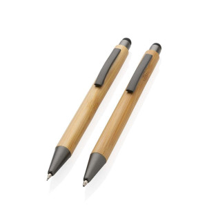 FSC® bamboo modern pen set in box - Reklamnepredmety