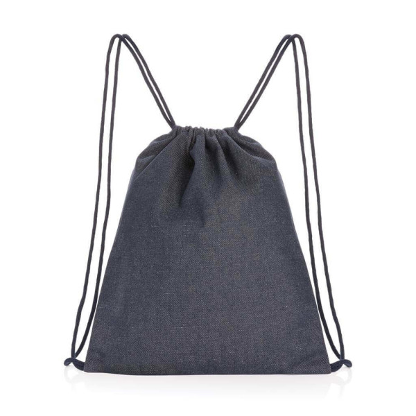 Impact AWARE™ recycled denim drawstring backpack