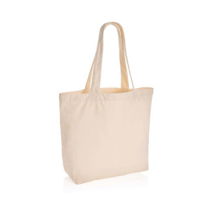 Impact AWARE™ recycled canvas shopper w/pocket 240gsm undyed - Reklamnepredmety