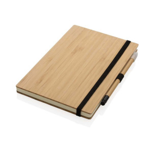 FSC® bamboo notebook and infinity pencil set - Reklamnepredmety
