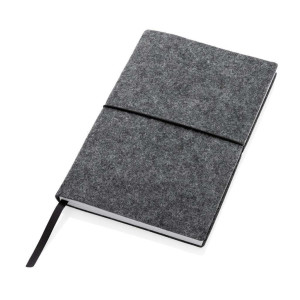 GRS certified recycled felt A5 softcover notebook - Reklamnepredmety
