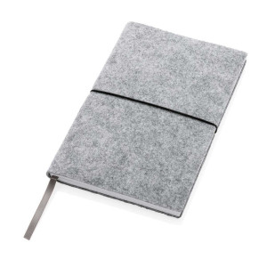 GRS certified recycled felt A5 softcover notebook - Reklamnepredmety