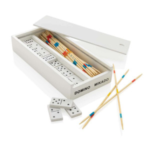 FSC® Deluxe mikado/domino in wooden box - Reklamnepredmety