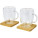 Manti 2-piece 350 ml double-wall glass cup with bamboo coaster - 11331601_E3 - variant PF 11331601