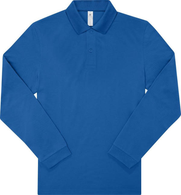 Piqué long-sleeved polo in heavy cotton