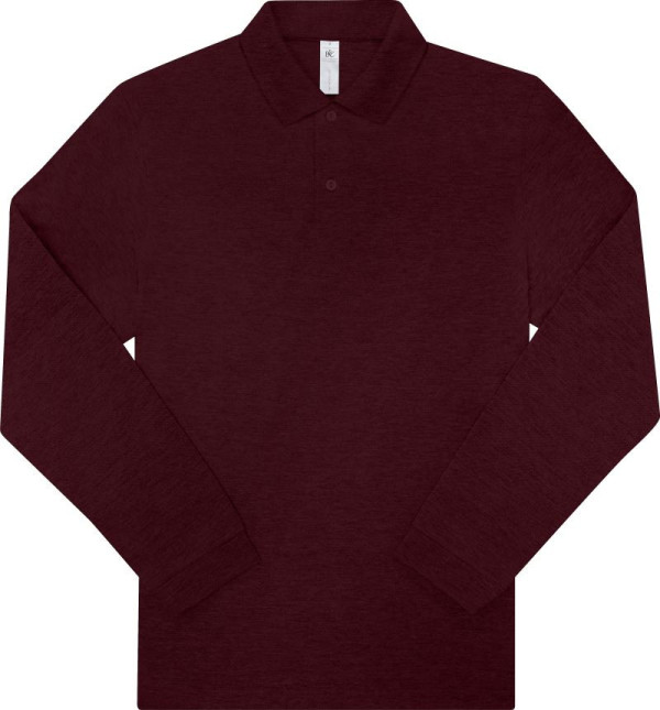 Piqué long-sleeved polo in heavy cotton