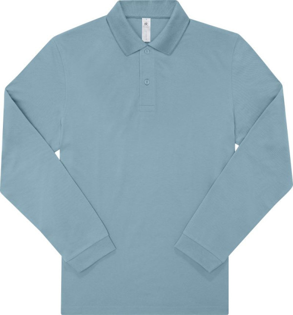 Piqué long-sleeved polo in heavy cotton