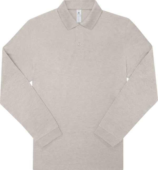 Piqué long-sleeved polo in heavy cotton