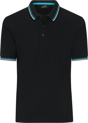 Men's heavy piqué polo with contrasting stripes JN 1306 - Reklamnepredmety